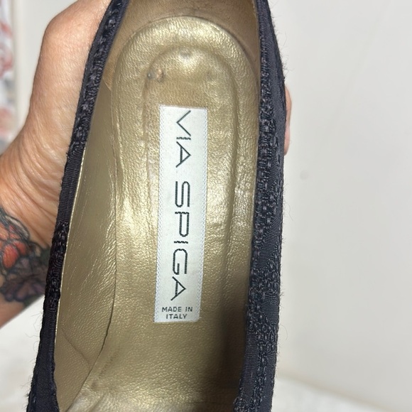 Via Spiga Black Heeled Pumps with Pointed Toe Vintage - Picture 6 of 10